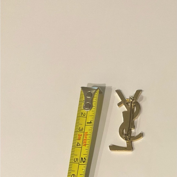 Yves Saint Laurent Gold Logo Brooch - Picture 2 of 2